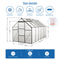 Supfirm 6x12 FT Polycarbonate Greenhouse Raised Base and Anchor Aluminum Heavy Duty Walk-in Greenhouses for Outdoor Backyard in All Season,Black