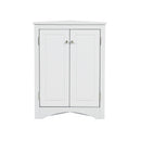 Supfirm White Triangle Bathroom Storage Cabinet with Adjustable Shelves, Freestanding Floor Cabinet for Home Kitchen