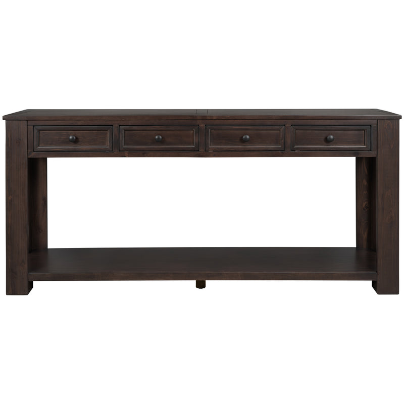 Supfirm TREXM Console Table/Sofa Table with Storage Drawers and Bottom Shelf for Entryway Hallway(Espresso)