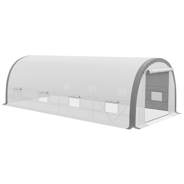 Supfirm 19.5' x 10' x 6.5' Walk-in Tunnel Greenhouse with Upgraded Structure, Zippered Roll Up Mesh Door, 8 Mesh Windows, Warm Tent Gardening Green House with 15 Plant Labels and Gloves, White