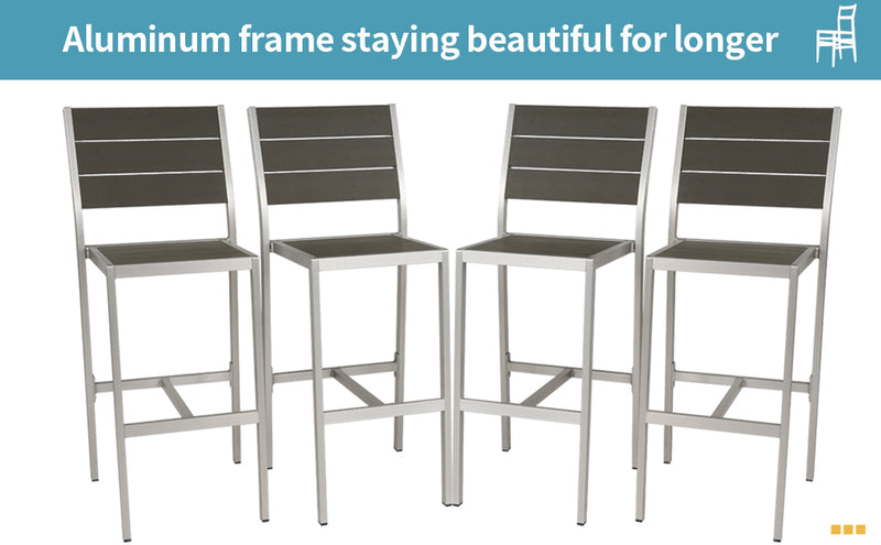 Supfirm All aluminum bar counter and bar chair set for Patio Garden Outdoor