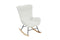 Supfirm Rocking Chair Nursery, Solid Wood Legs Reading Chair with Teddy Fabric Upholstered , Nap Armchair for Living Rooms, Bedrooms, Offices, Best Gift,White Teddy fabric