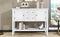 Supfirm TREXM Cambridge Series  Ample Storage Vintage Console Table with Four Small Drawers and Bottom Shelf for Living Rooms, Entrances and Kitchens (White, OLD SKU: WF190263AAA)