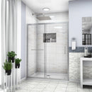 Supfirm Shower Door 60" W x 72"H Single Sliding Bypass Shower Enclosure,Chrome