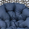 Supfirm Hanging Swing Egg Chair with Stand,Outdoor Patio Wicker Tear Drop Shape Hammock Chair with Cushion (Navy Blue)