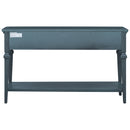 Supfirm TREXM Classic Retro Style Console Table with Three Top Drawers and Open Style Bottom Shelf, Easy Assembly (Navy)