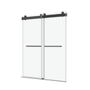 Supfirm 72" W x 76" H Double Sliding Frameless Soft-Close Shower Door with Premium 3/8 Inch (10mm)  Thick Tampered Glass in Matte Black Stainless Steel 22D02-72MB