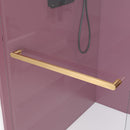 Supfirm 56'' - 60'' W x 76'' H Double Sliding Frameless Shower Door With 3/8 Inch (10mm) Clear Glass in Brushed Gold