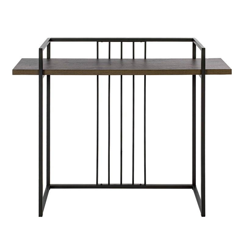 Supfirm 47.2" L Square Console Table - WALNUT & BLACK