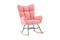 Supfirm Rocking Chair Nursery, Solid Wood Legs Reading Chair withTeddy Fabric Upholstered, Nap Armchair for Living Rooms, Bedrooms, Offices, Best Gift,Pink Teddy fabric