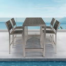 Supfirm All aluminum bar counter and bar chair set for Patio Garden Outdoor