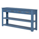 Supfirm U_Style Stylish Entryway Console Table with 4 Drawers and 2 Shelves, Suitable for Entryways, Living Rooms.