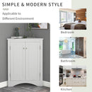 Supfirm White Triangle Bathroom Storage Cabinet with Adjustable Shelves, Freestanding Floor Cabinet for Home Kitchen