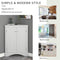 Supfirm White Triangle Bathroom Storage Cabinet with Adjustable Shelves, Freestanding Floor Cabinet for Home Kitchen