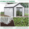 Supfirm 12' x 7' x 7' Walk-In Greenhouse, Outdoor Garden Warm Hot House with 4 Roll-up Windows, 2 Zippered Doors and Weather Cover, White