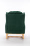 Supfirm 049-Teddy Fabric Rocking Chair With Packet Wood Legs,Green