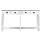 Supfirm TREXM Rustic Brushed Texture Entryway Table Console Table with Drawer and Bottom Shelf for Living Room (Ivory White)