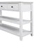 Supfirm TREXM Retro Design Console Table with Two Open Shelves, Pine Solid Wood Frame and Legs for Living Room (Antique White)