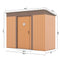 Supfirm 4.2 x 9.1 Ft Outdoor Storage Shed, Metal Tool Shed with Lockable Doors Vents, Utility Garden Shed for Patio Lawn Backyard,Brown