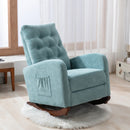 Supfirm Baby Room High Back Rocking Chair Nursery Chair , Comfortable Rocker Fabric Padded Seat ,Modern High Back Armchair