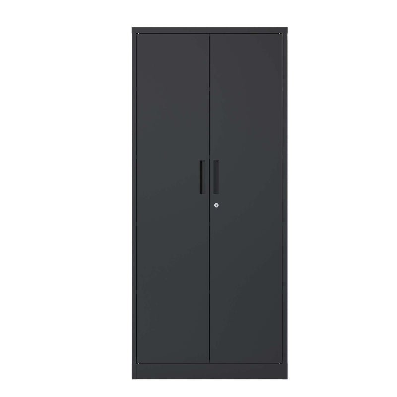 Supfirm 71"H Metal Garage Storage Cabinet, Black Tool Steel Locking Cabinet with Doors and 4 Shelves, Tall Cabinets for Garage Storage Systems Lockable File Cabinet for Home Office, Classroom/Pantry