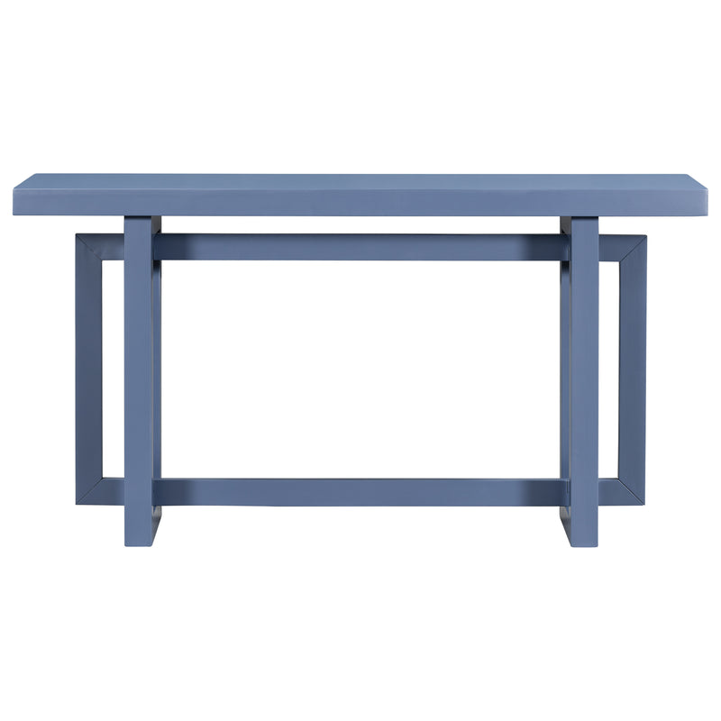 Supfirm U_STYLE Contemporary Console Table with  Industrial-inspired Concrete Wood Top, Extra Long Entryway Table for Entryway, Hallway, Living Room, Foyer, Corridor