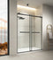 Supfirm 60 in. W x 76 in. HSliding Frameless Shower Door in Matte Black with Clear Glass