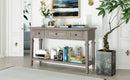 Supfirm TREXM Classic Retro Style Console Table with Three Top Drawers and Open Style Bottom Shelf, Easy Assembly (Gray Wash)