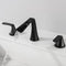 Supfirm Two-Handle Widespread Bathroom Faucet Black Bathroom Faucet 8 Inch 3 Holes Waterfall Bath Sink Lavatory Supply Lines Hose