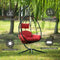 Supfirm Egg Chair with Stand Indoor Outdoor Swing Chair Patio Wicker Hanging Egg Chair Hanging Basket Chair Hammock Chair with Stand for Bedroom Living Room Balcony