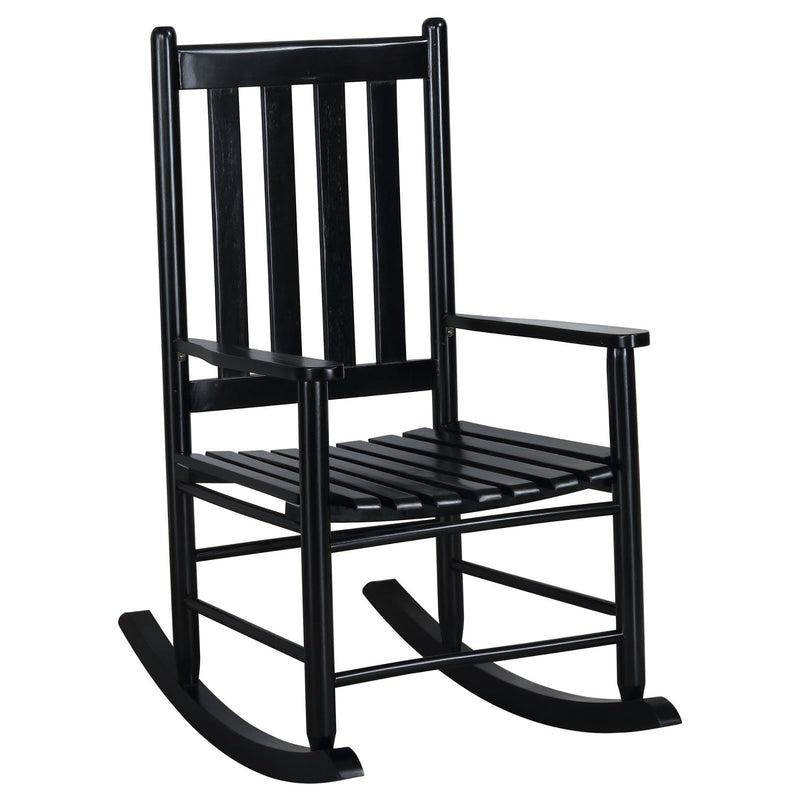 Supfirm Black Slat Back Rocking Chair