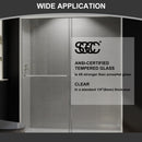 Supfirm 56-60 in. W x 72 in. H Semi-Frameless Pivot Shower Door in Brushed Nickel