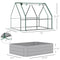 Supfirm 4' x 3' Galvanized Raised Garden Bed with Mini PVC Greenhouse Cover, Outdoor Metal Planter Box with 2 Roll-Up Windows for Growing Flowers, Fruits, Vegetables and Herbs, Clear