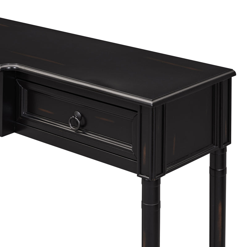 Supfirm TREXM Console Table Sofa Table with Drawers for Entryway with Projecting Drawers and Long Shelf (Espresso, OLD SKU: WF189574AAB)