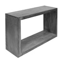 Supfirm 52" Cube Shape Wooden Console Table with Open Bottom Shelf, Charcoal Gray