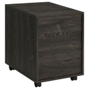 Supfirm Dark Oak 2-Drawer File Cabinet with Casters