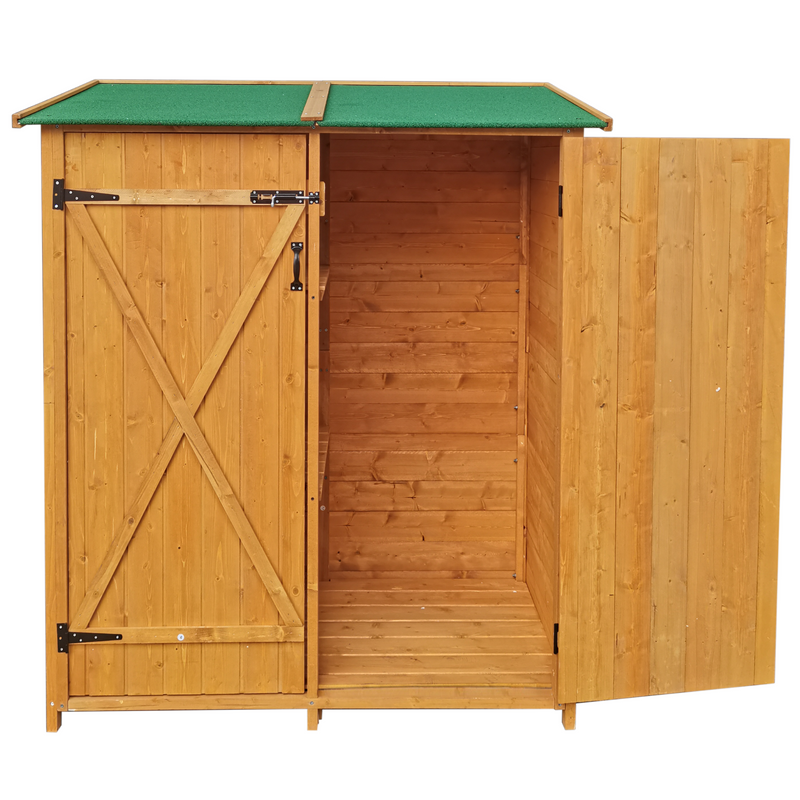 Supfirm XWT011 WOODENSHED Natural for backyard garden big Tool storage Flat roof tool room 63.58"X 24.6"X 53.15"