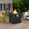 Supfirm 32 in. x 24 in. 40000 BTU Square Black Metal Propane Gas Fire Pit Table with Gray Table Top