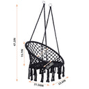 Supfirm Black Swing,Hammock Chair Macrame Swing,Max 330 Lbs Hanging Cotton Rope Hammock Swing Chair for Indoor and Outdoor