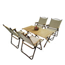 Supfirm Multi-Function Foldable and Portable Dining Set, 1 Dining Table & 4 Folding Chairs, Indoor and outdoor universal ,Natural