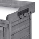 Supfirm TOPMAX Outdoor 39" Potting Bench Table, Rustic Garden Wood Workstation Storage Cabinet Garden Shed with 2-Tier Shelves and Side Hook, Grey