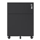 Supfirm 2 Drawer Mobile File Cabinet with Lock Steel File Cabinet for Legal/Letter/A4/F4 Size, Fully Assembled Include Wheels, Home/ Office Design, Black