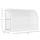 Supfirm 10' x 5' x 7' Lean to Greenhouse, Walk-In Green House, Plant Nursery with 2 Roll-up Doors and Windows, PE Cover and 3 Wire Shelves, White