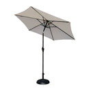 Supfirm 8.8 feet Outdoor Aluminum Patio Umbrella, Patio Umbrella, Market Umbrella with 33 pounds Round Resin Umbrella Base, Push Button Tilt and Crank lift, Creme