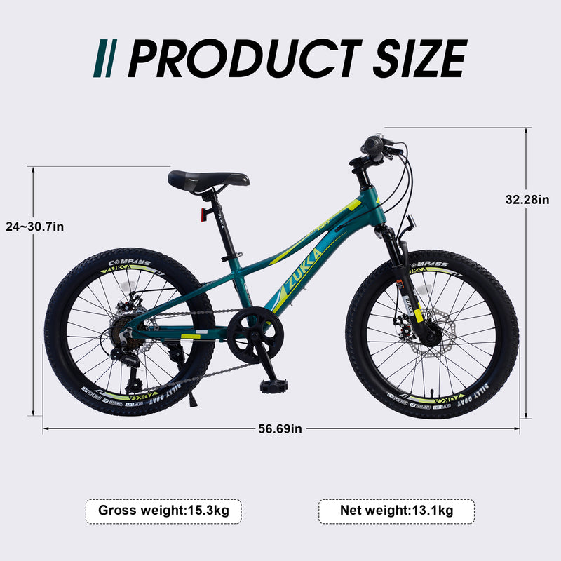 Supfirm Mountain Bike for Girls and Boys  Mountain 20 inch  7-Speed bike