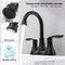 Supfirm Bathroom Faucet Matt Black with Pop-up Drain & Supply Hoses 2-Handle 360 Degree High Arc Swivel Spout Centerset 6 Inch Vanity Sink Faucet 4011B-MB