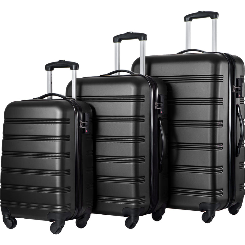 Supfirm 3 Piece Luggage Set Hardside Spinner Suitcase with TSA Lock 20" 24" 28" Available