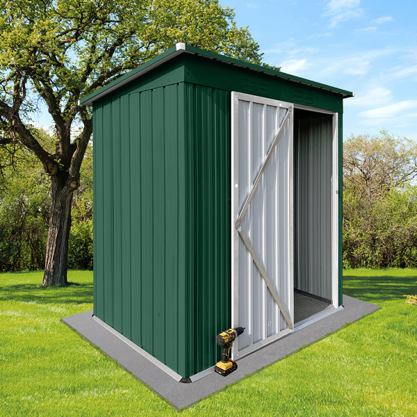 Supfirm Metal garden sheds 5ftx4ft outdoor storage sheds Green+White