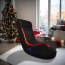 Supfirm Foldable Gaming Chair With Onboard Speakers, LED Strip Lighting, Bluetooth Music Speakers, Vibration Massage, USB Charging Port