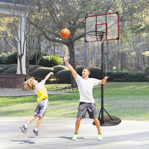 Supfirm Portable Basketball Hoop Adjustable 7.5ft - 9.2ft with 32 Inch Backboard for Youth Adults Indoor Outdoor Basketball Goal Red